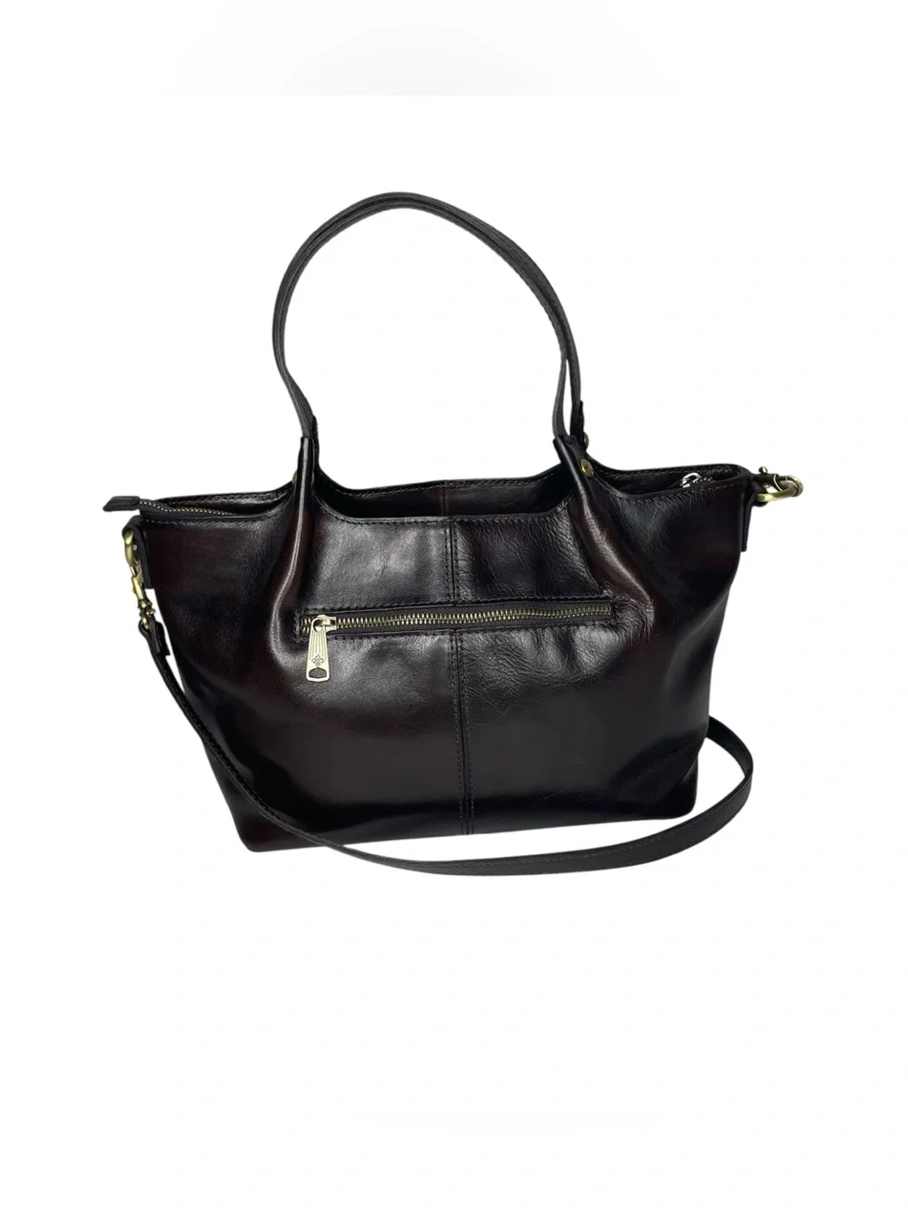 Patricia Nash Argenta Leather Tote Satchel Handbag Purse Bag Brown Crossbody